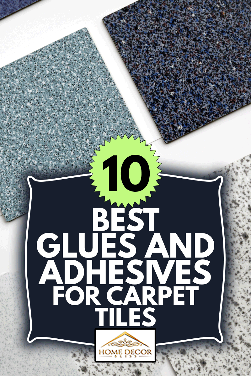 Presentation of several carpet tile flooring samples in various color combinations, 10 Best Glues And Adhesives For Carpet Tiles
