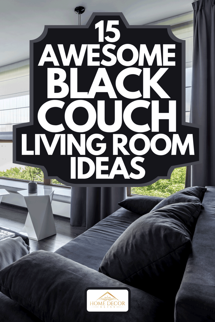 A modern living room interior with black couch, 15 Awesome Black Couch Living Room Ideas