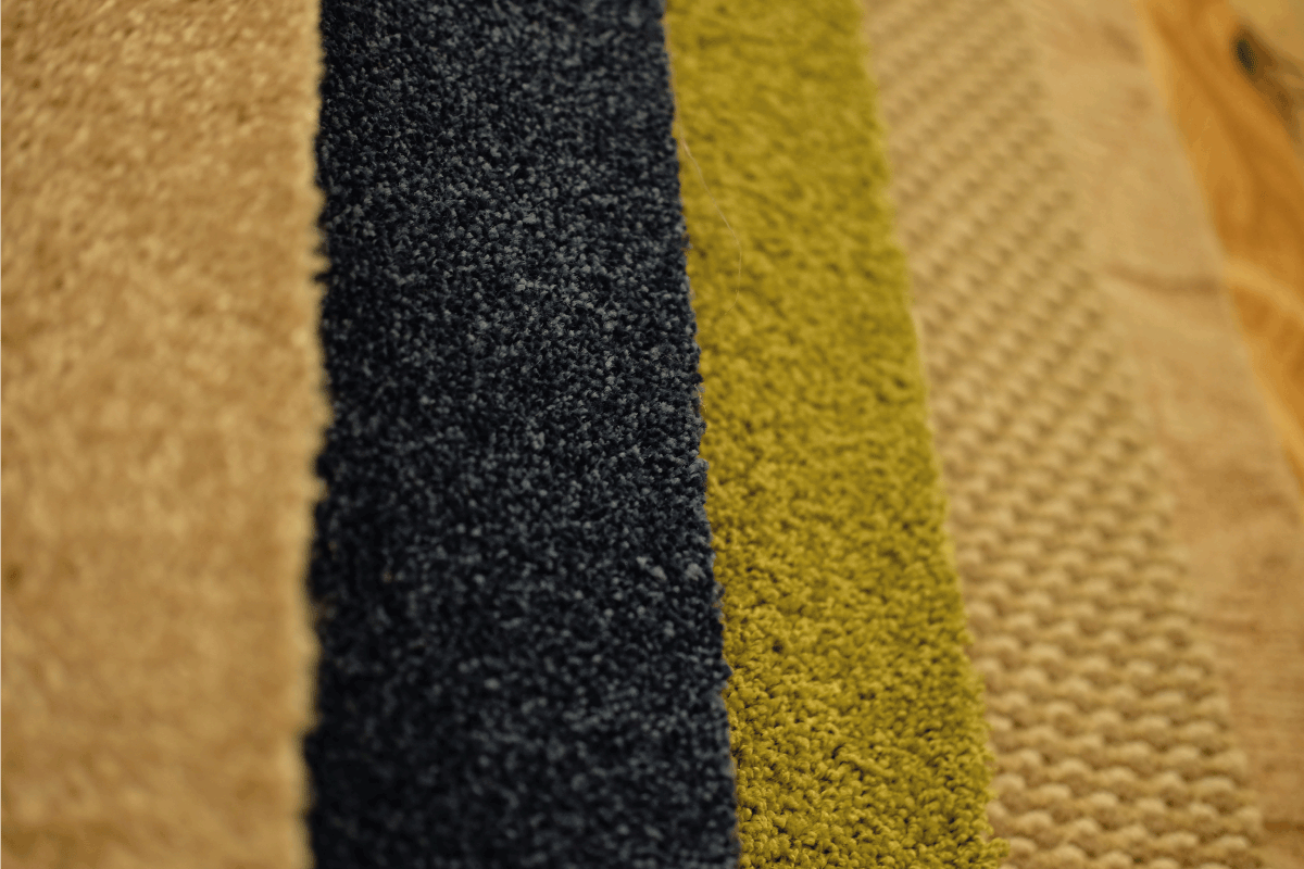 Colorful carpet samples on exhibition for retail. How Long Can You Leave Carpet Protector On