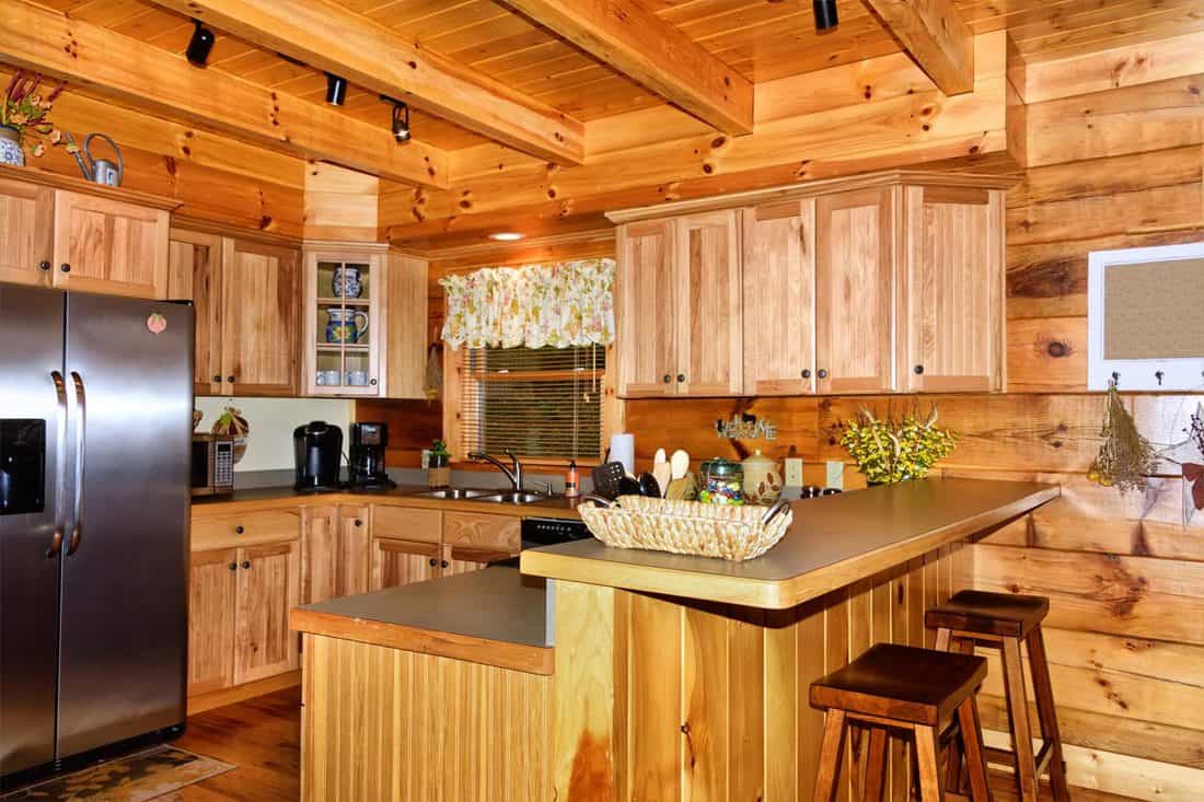 Kitchen with knotty pine walls, What Color Kitchen Cabinets Go With Knotty Pine Walls?