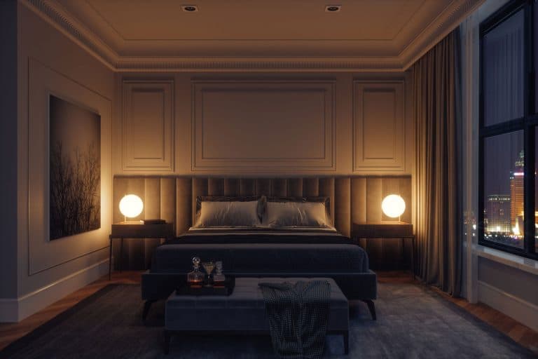 Luxury modern bedroom interior at night., Should Your Bedroom Nightstands Match?