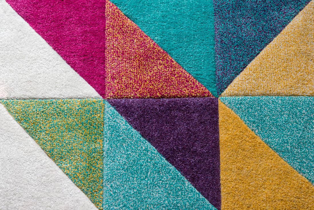 Triangles multi colored carpet for indoors