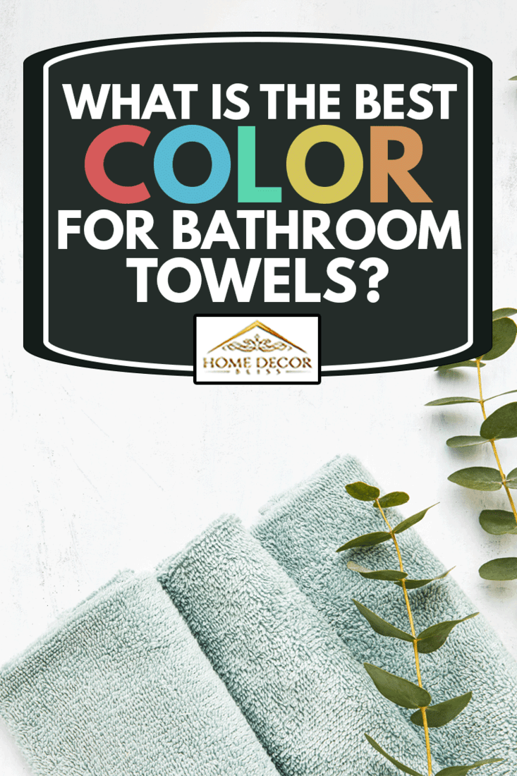 Rolled fluffy bathroom towel and green eucalyptus branch on white background, What Is The Best Color For Bathroom Towels?