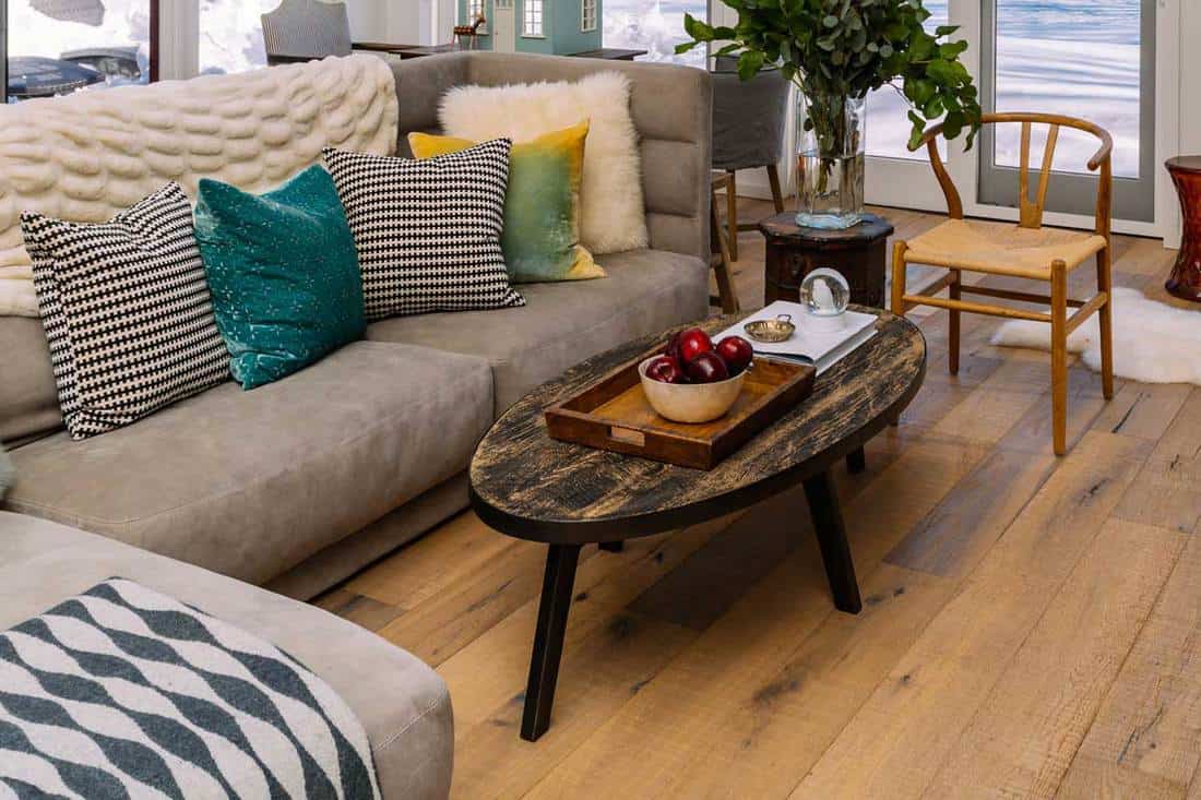Winter home with wooden floor and furnitures, How To Keep Furniture From Sliding On Hardwood Floor [8 Solutions To Try!]