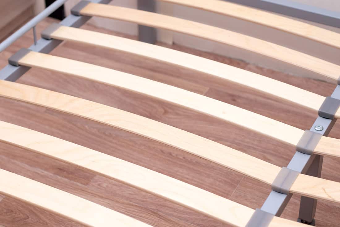Detailed photo of the bed slat framing