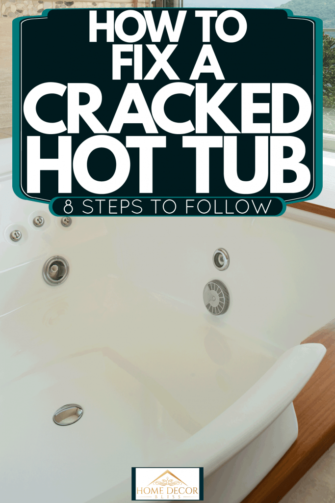 A rustic hot tub with a scenic view of a river, How To Fix A Cracked Hot Tub [8 Steps To Follow]