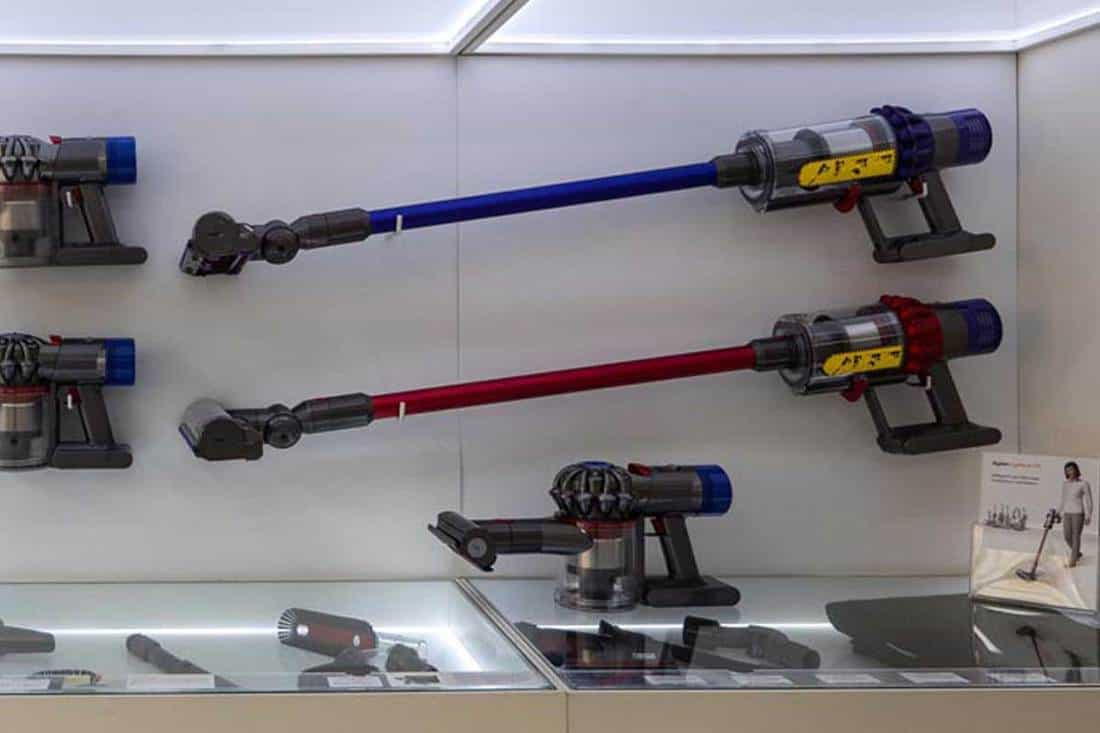 Vacuum cleaner inside Dyson shop in the department store, What Do The Lights On My Dyson Mean?