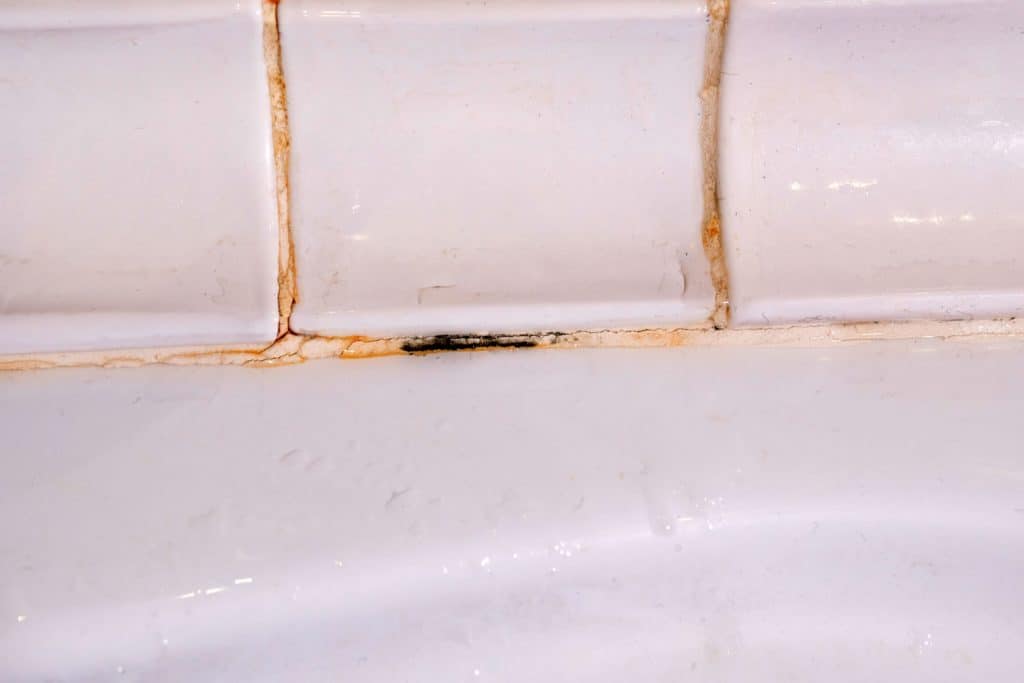 Mold in the silicone sealant of the bathroom
