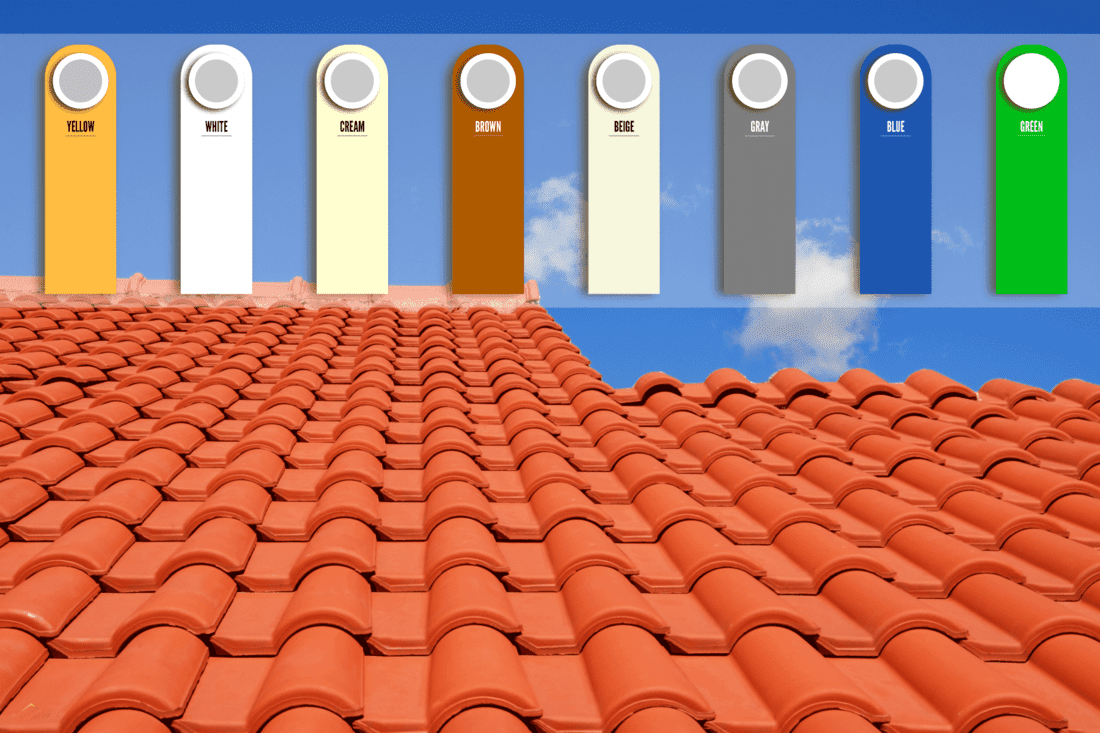 Orange clay tile roofing of a luxurious house, What Color To Paint A House With An Orange Roof
