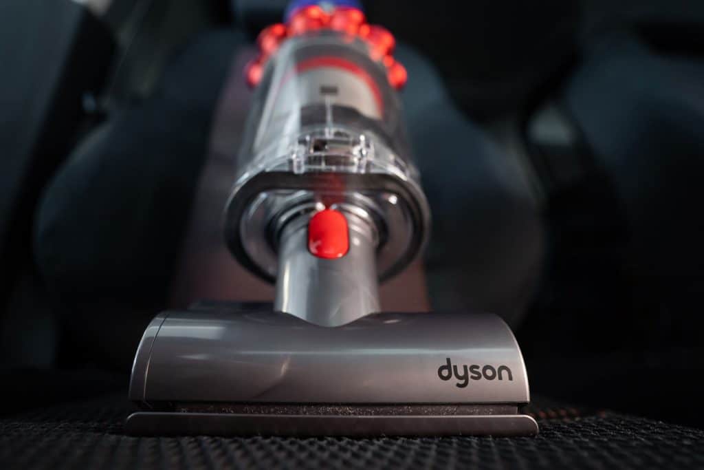 A selective focus photo of a Dyson cordless vacuum