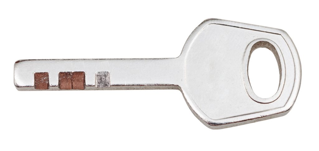 A stainless key to a house 