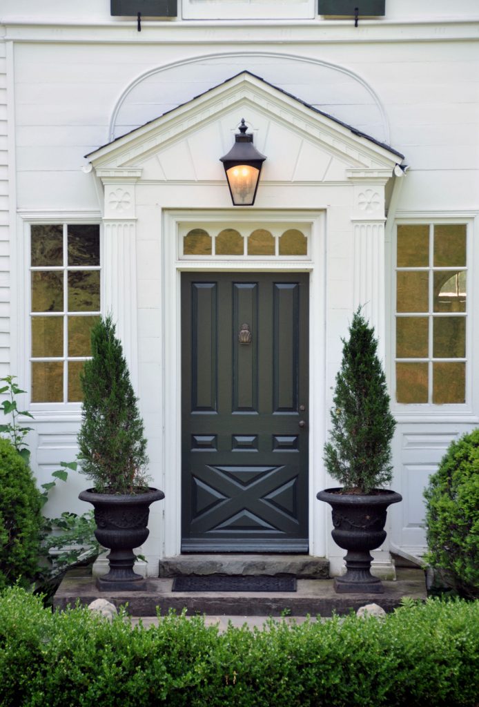 Dark green door of Colonial home. For more of my houses and doors 