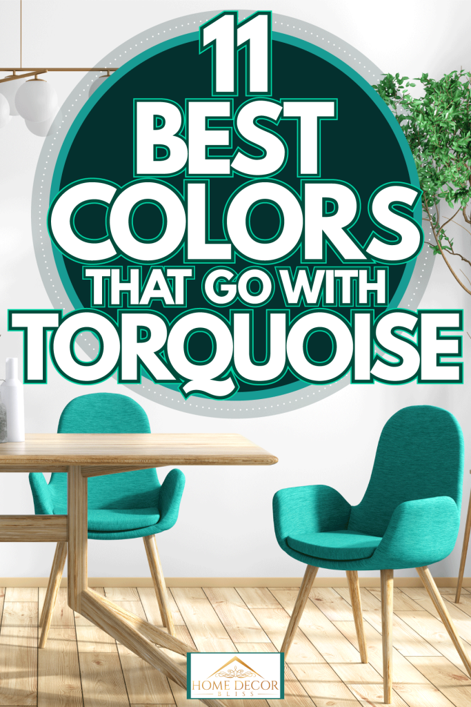 Wooden chairs upholstered with a teal colored foam inside a rustic living room, 11 Best Colors That Go With Turquoise