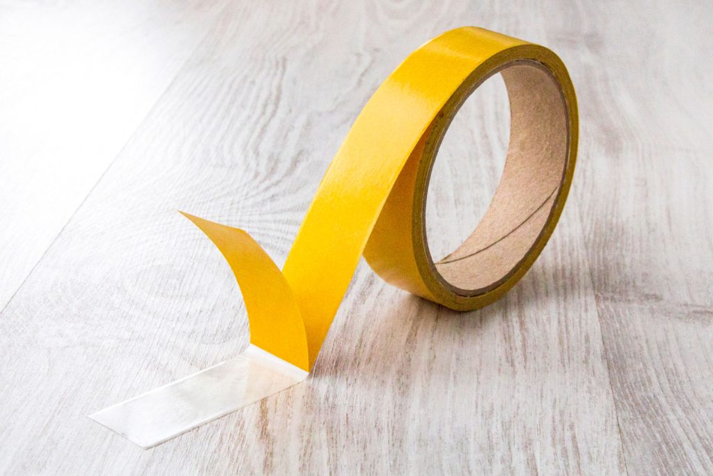 Double-sided tape on white background