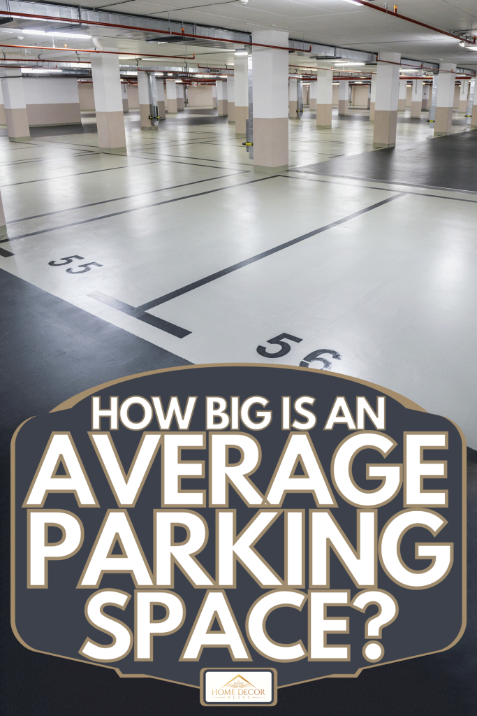 Marked parking spot in underground garage, How Big Is An Average Parking Space?
