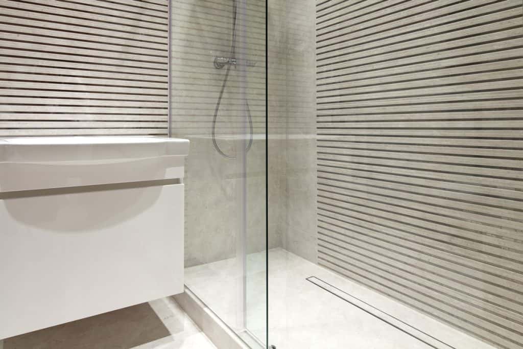 Spacious modern glass shower area