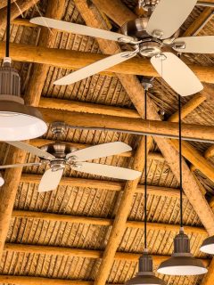 Two ceiling fans at a small beach house cottage, How To Turn Off Ceiling Fan Without A Chain?