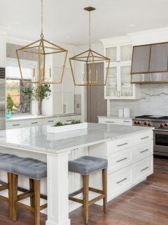 kitchen in newly constructed luxury home - How Many Pendants Over A Kitchen Island