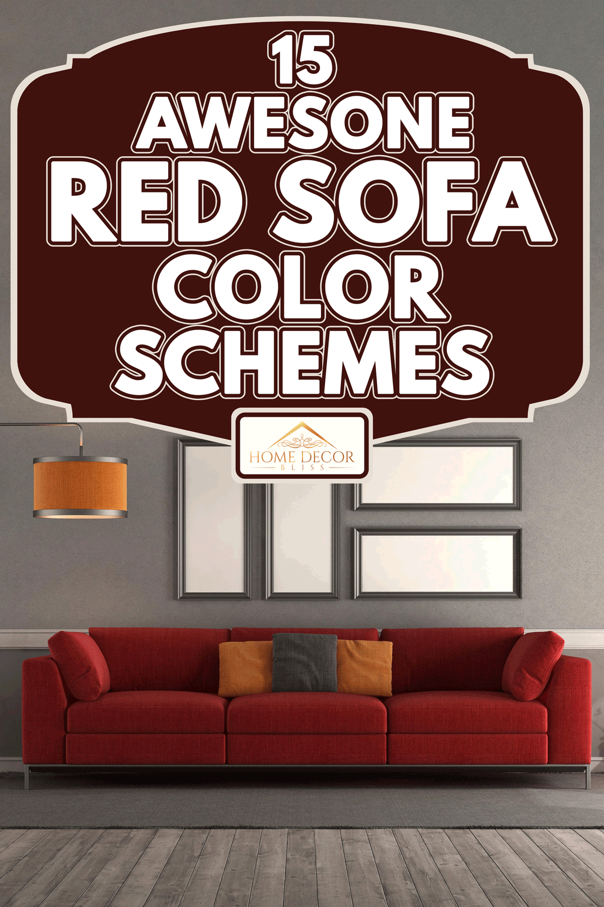 Living room with modern red sofa, 15 Awesome Red Sofa Color Schemes