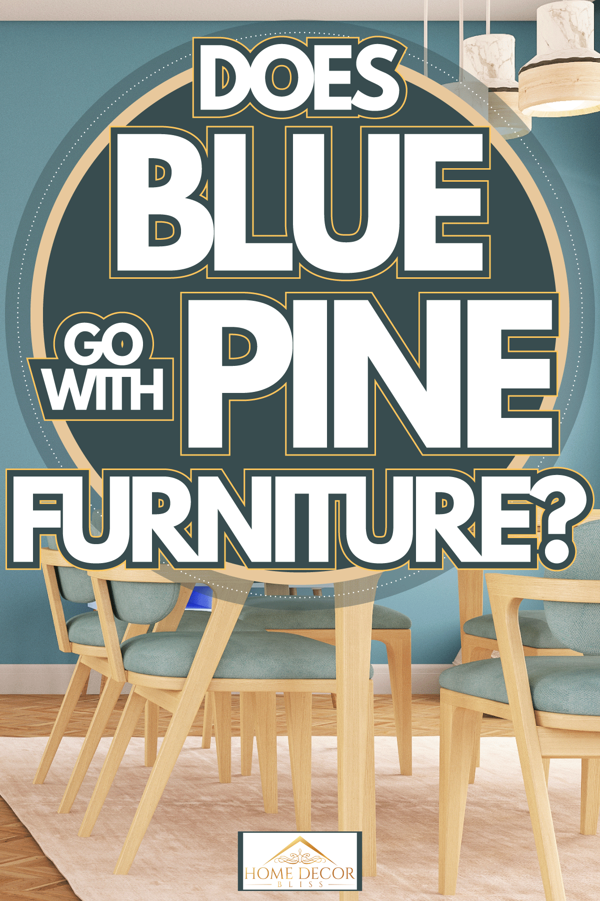 Blue wall in living room with full of pine wood furnitures, Does Blue Go With Pine Furniture?