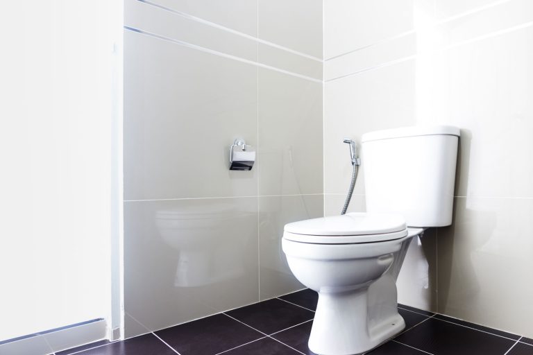 A white and modern inspired bathroom, Gap Between Toilet And Wall - Should I Install An Offset Flange?