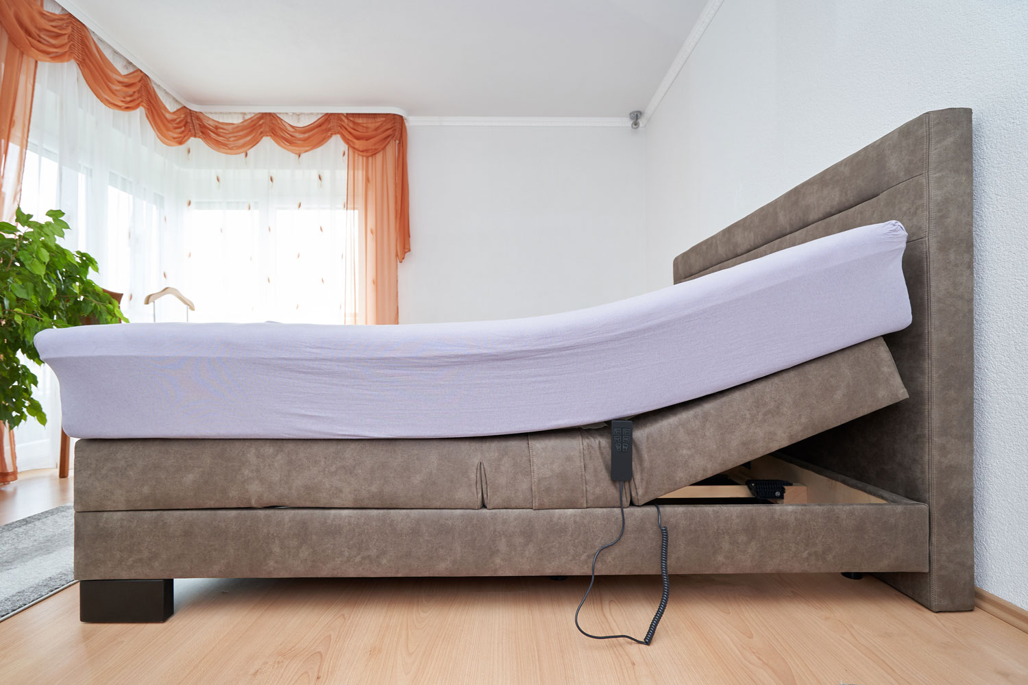 An adjustable mattress lifted due for comfort