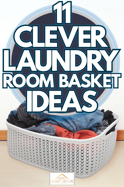 A small laundry basket placed on the side, 11 Clever Laundry Room Basket Ideas