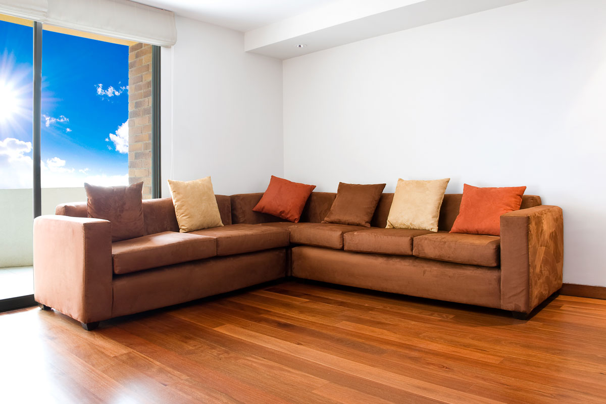 Living room with big sofa - interior design