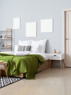 Stylish interior of modern bedroom, 11 Great Bedroom Door Color Ideas