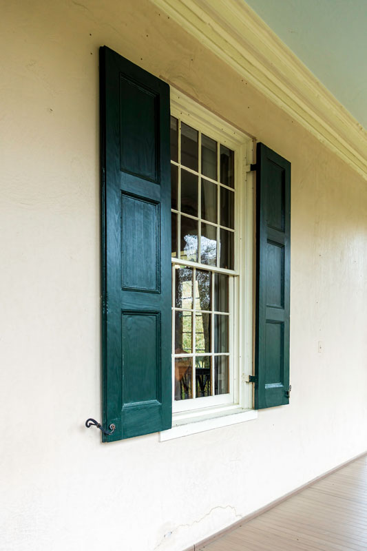 Window shutters that are French influenced can be seen typically in many traditional architectural designs