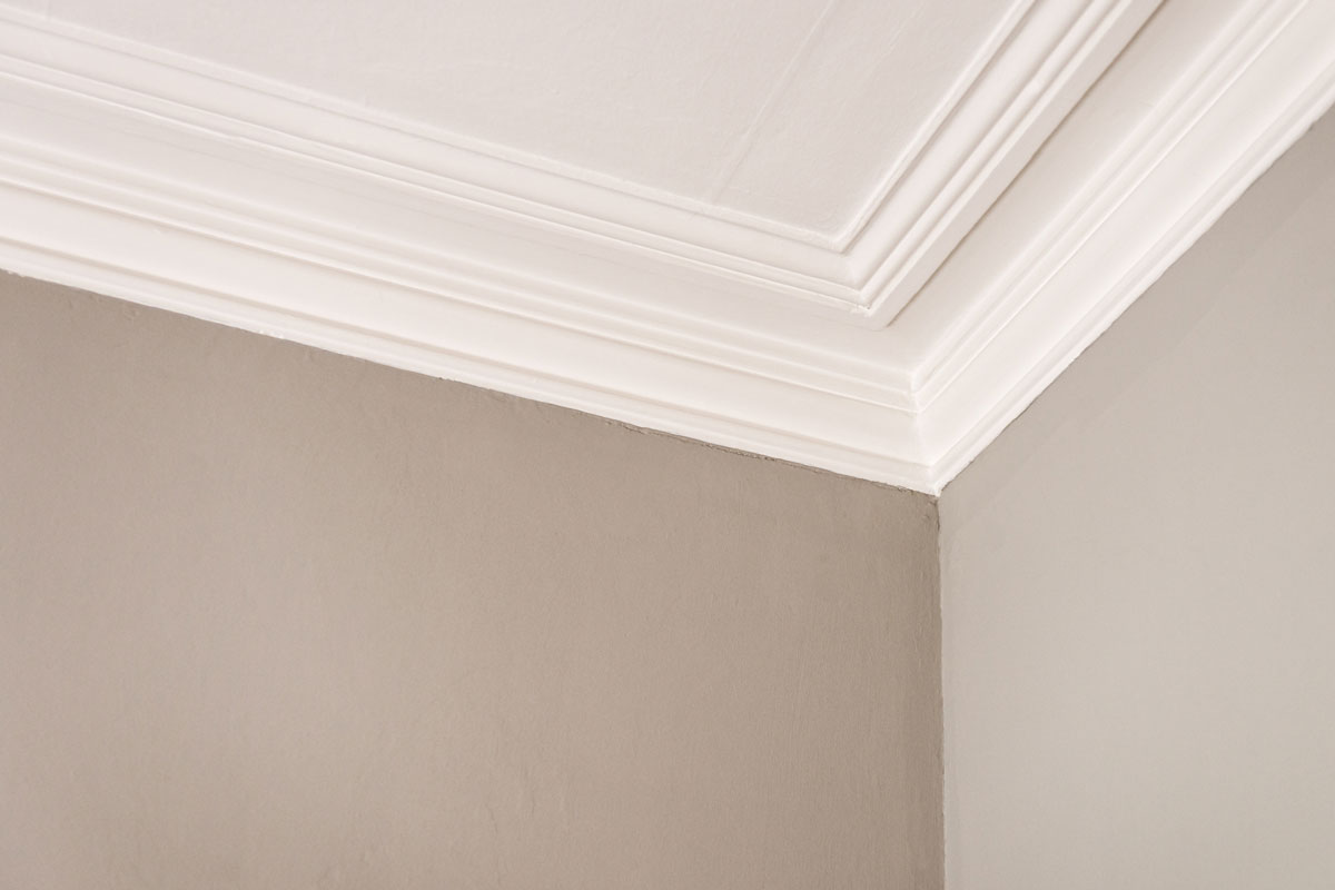 white trim mounted on wall