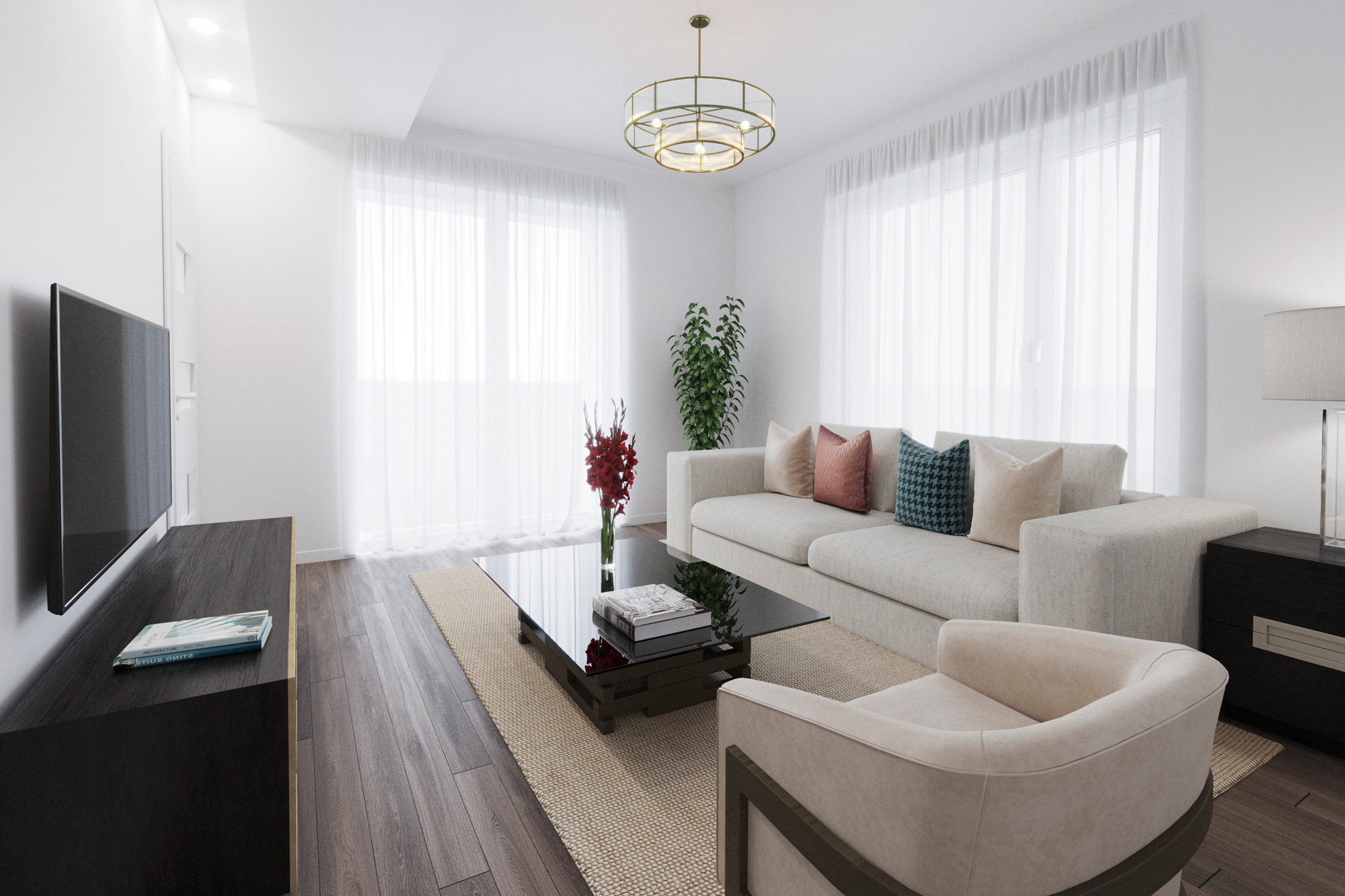 Luxurious condo unit transformed with white walls
