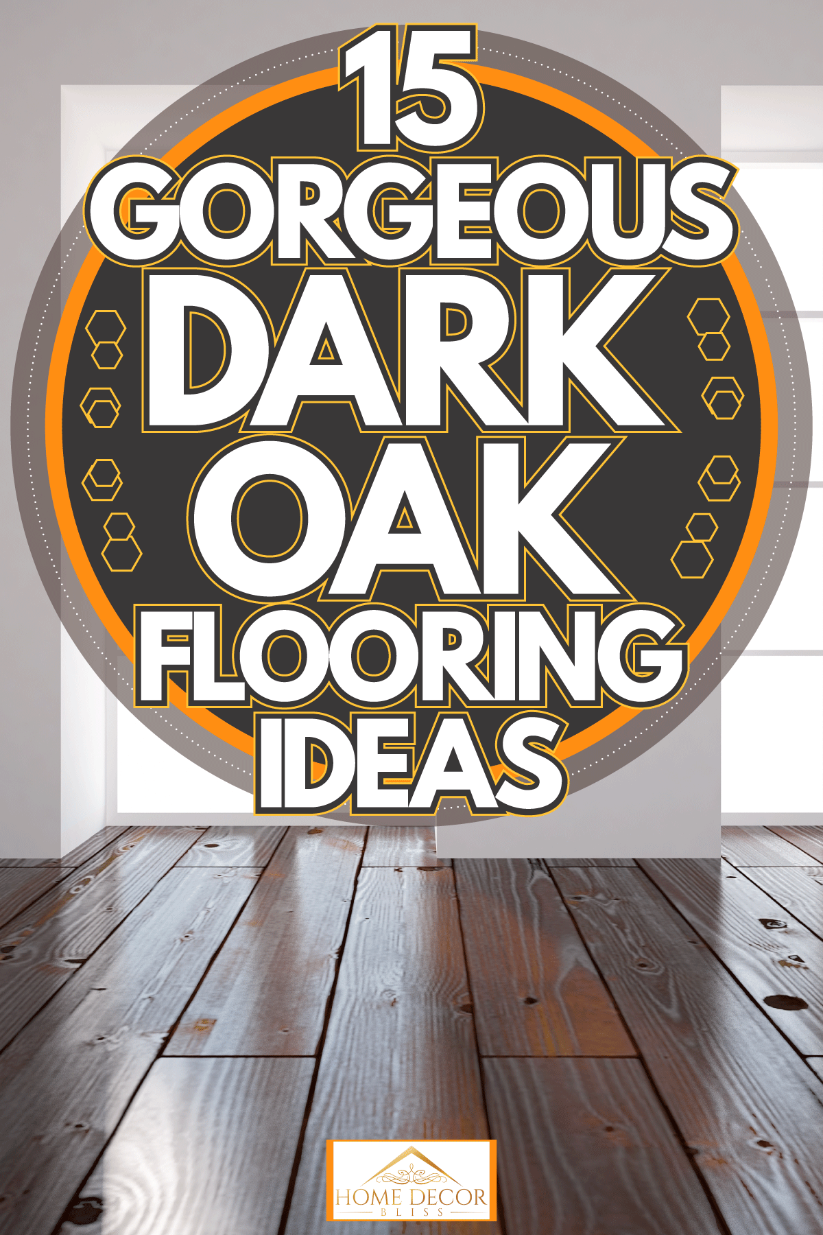 white empty interior with two windows and a dark oak wood flooring, 15 Gorgeous Dark Oak Flooring Ideas