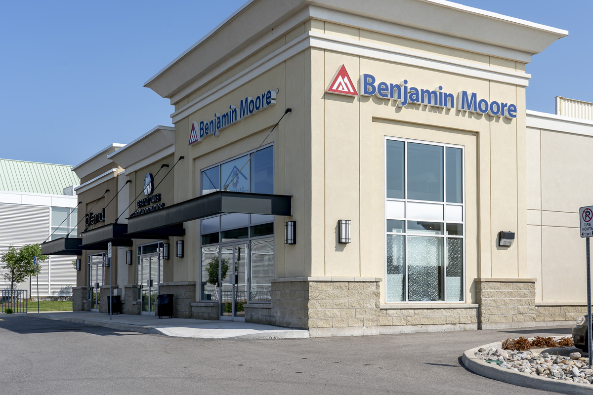 A Benjamin Moore store in Oakville, Ontario, Canada. Benjamin Moore is an American company that produces paint.