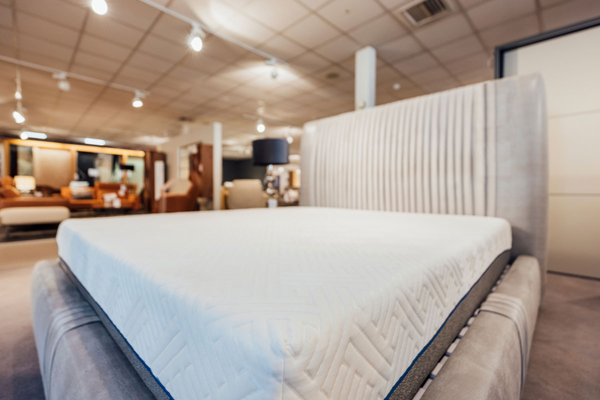 A Soft new mattress in showroom on sale for customers