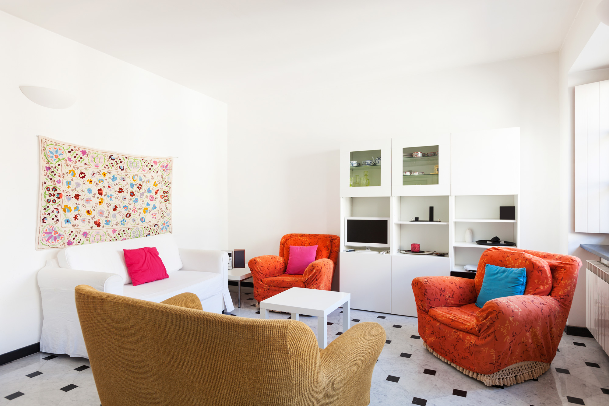 Apartment living room with minimal decor