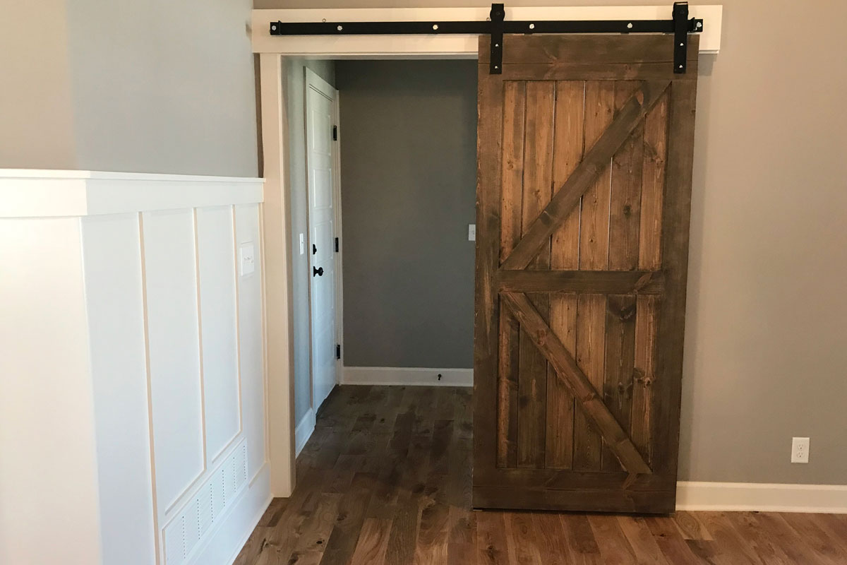 Barn door installed on the bedroom