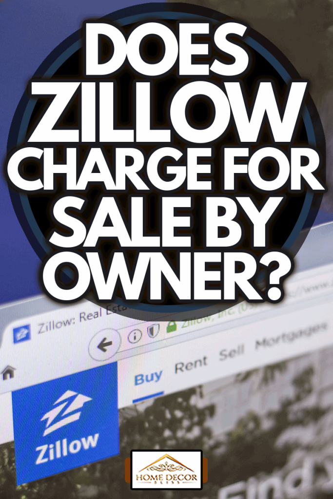Homepage of Zillow - real estate service, on a display of PC, web adress, Does Zillow Charge For Sale By Owner?