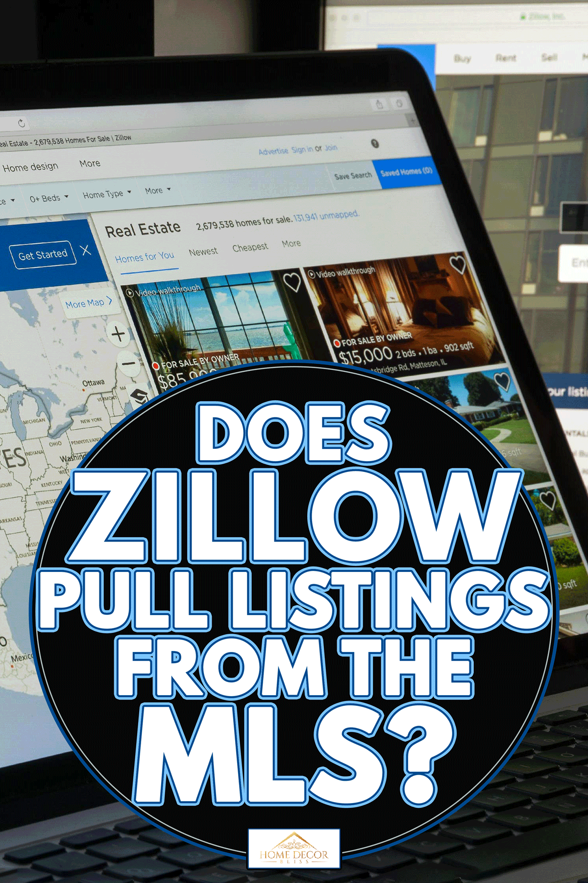 Zillow website homepage on the computer screen, Does Zillow Pull Listings From The MLS?