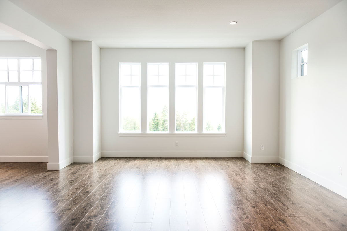 Empty white color living room