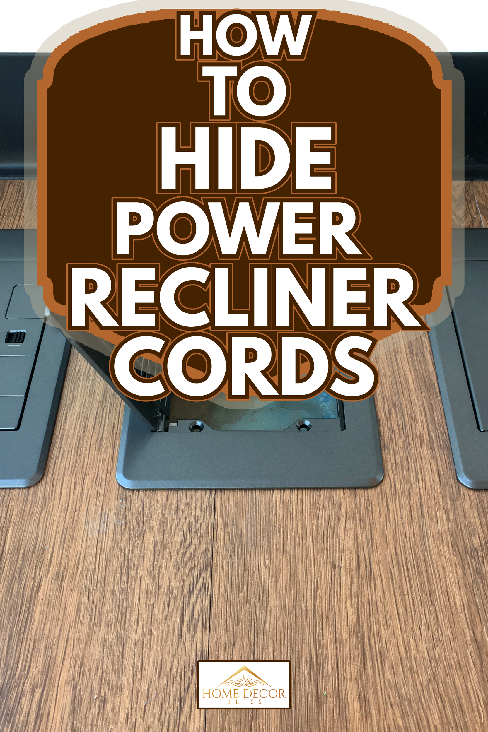 Floor plug,pop up plug in metal cover installed in wooden floor.Electrical work.System engineering - How To Hide Power Recliner Cords