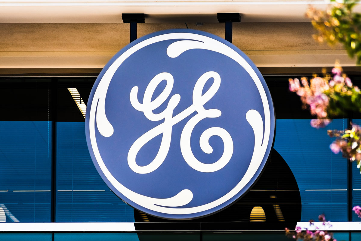 GE sign at GE Digital headquarters in San Francisco Bay Area