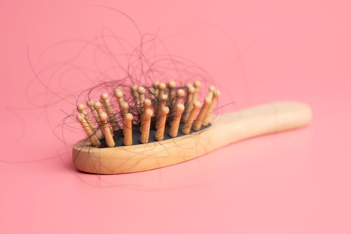 Hair stuck on the comb