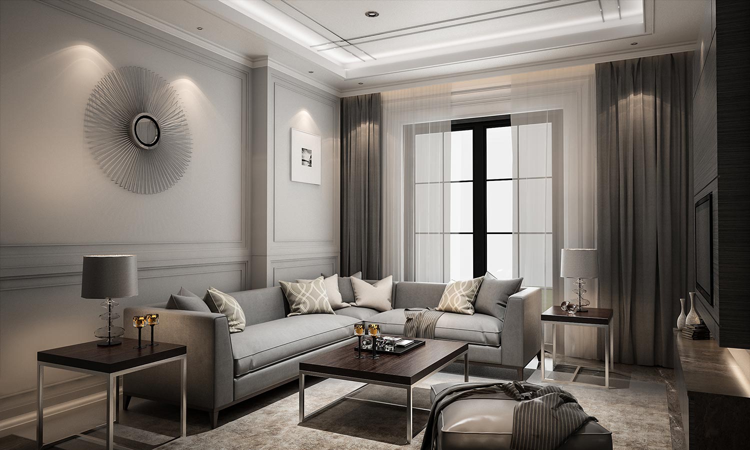 Interior living modern classic style