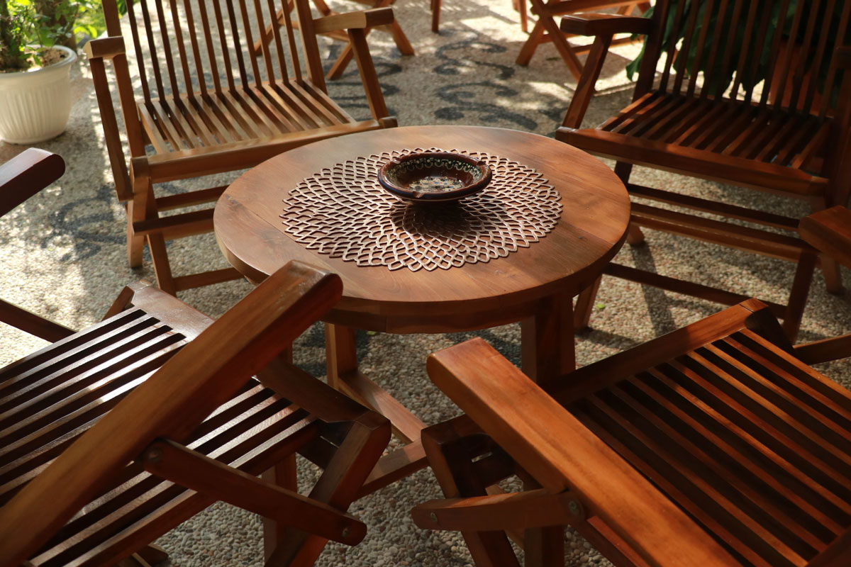 Luxurious teak outdoor furniture for an entertainment area