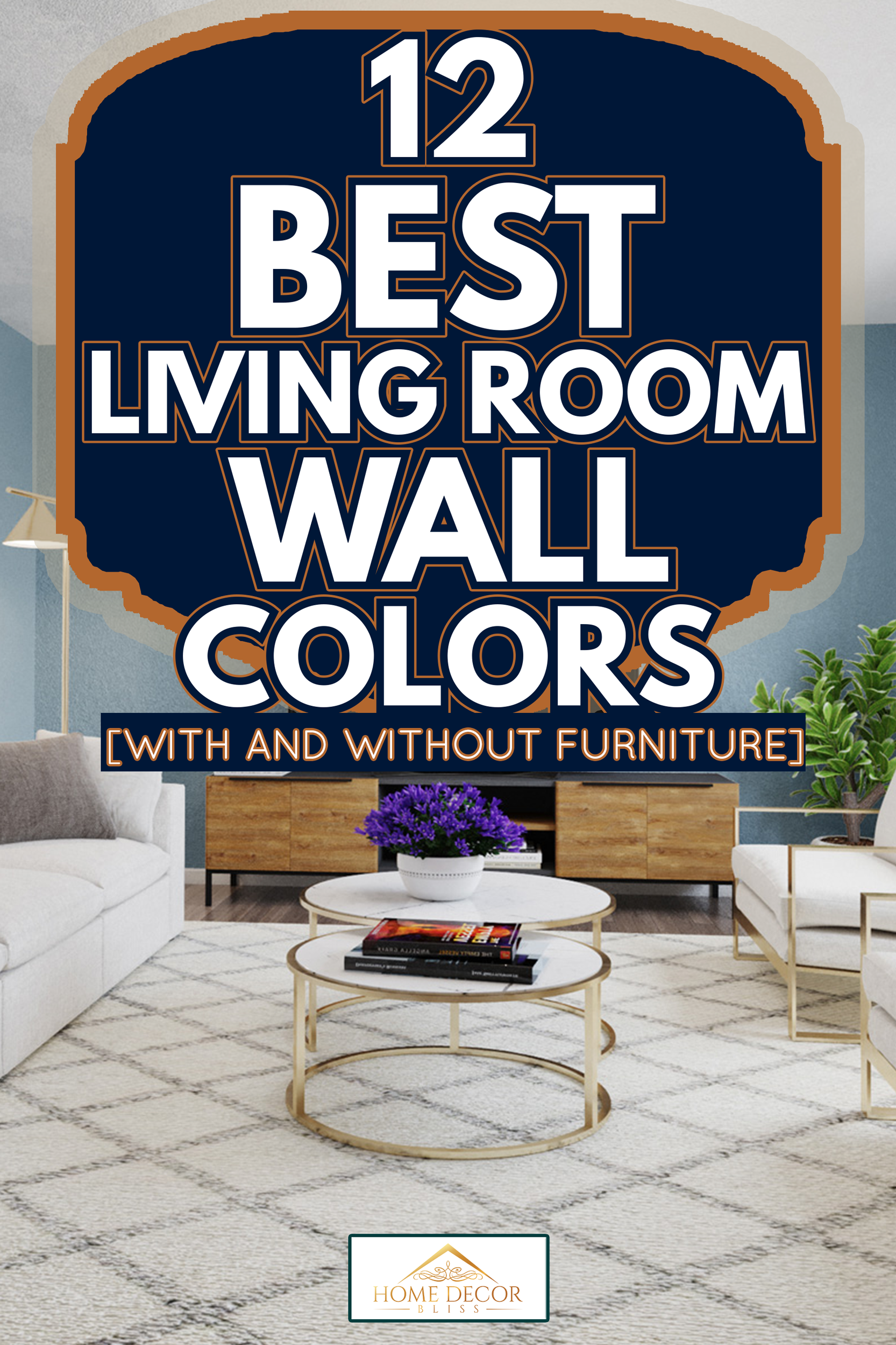 Old English Living room transformed with navy blue walls - 12 Best Living Room Wall Colors [With And Without Furniture]