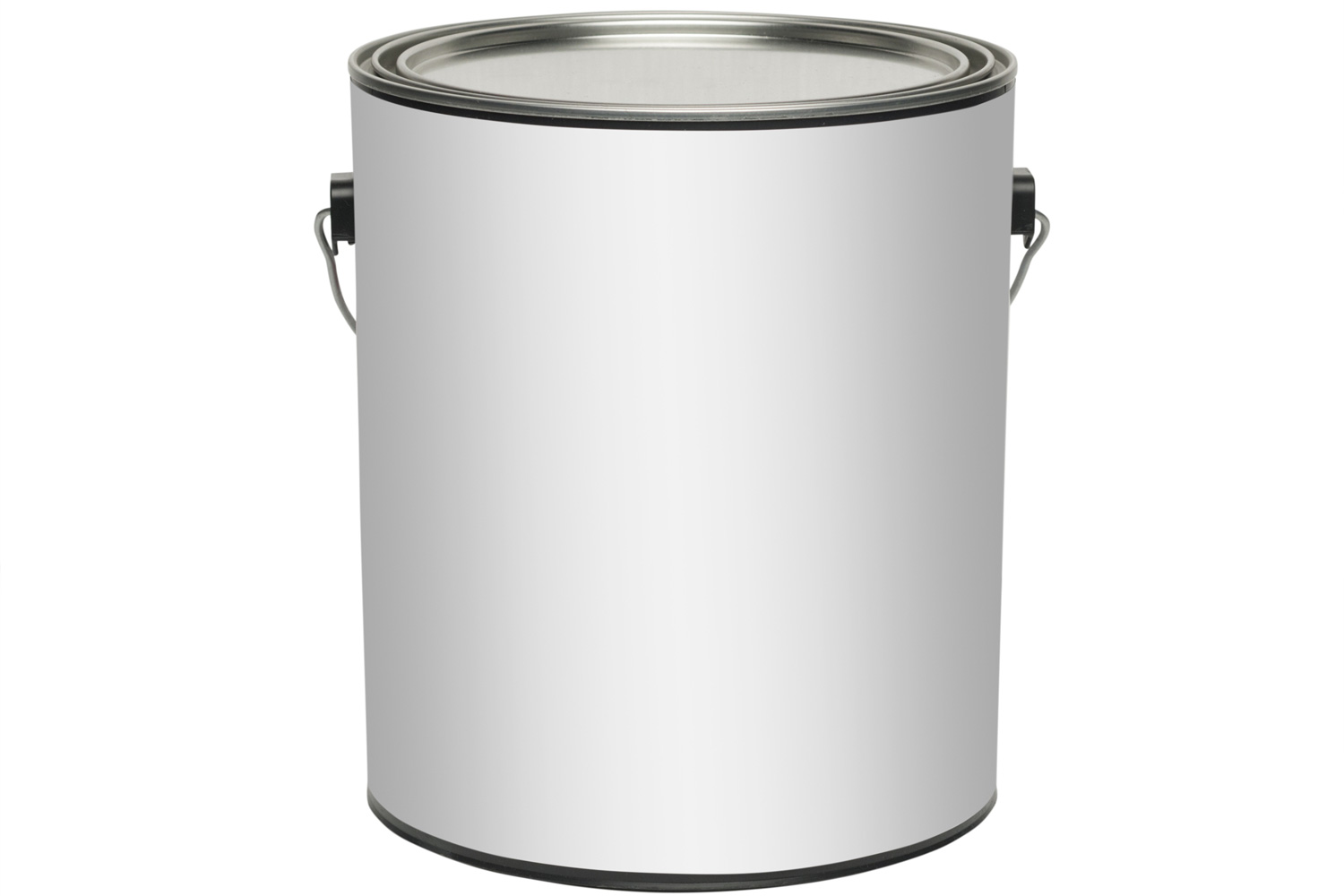 Paint can with blank white label for type, isolated with clipping path