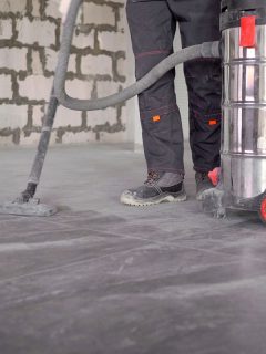 Professional cleaning of the premises after renovation with industrial vacuum cleaner, Contractor Left Dust Everywhere - What To Do?