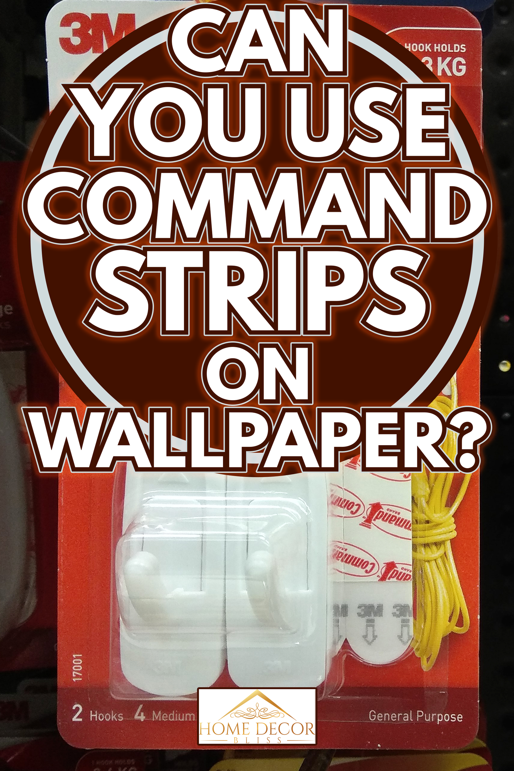 Row of Command brand Picture Hanging Strips and Hooks by 3M company on store shelf. 3M is the general public primarily known for the Post-it Notes and Scotch Tapes.. - Can You Use Command Strips On Wallpaper