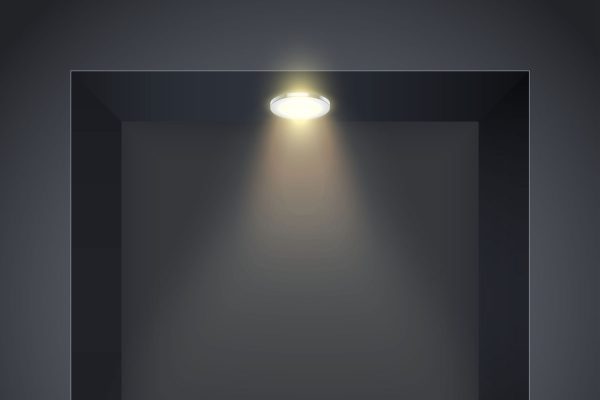 Recess in a dark wall in square shaped with point light, How Many Recessed Lights Do I Need?